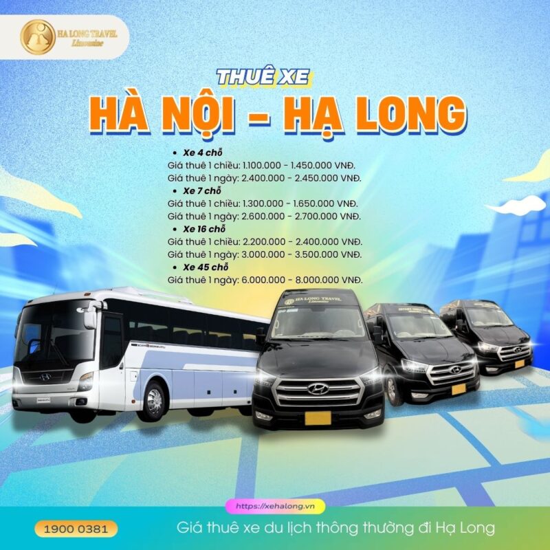Thuê xe đi Hà Nội Hạ Long: Xe limousine, du lịch, giá rẻ 3 Giá thuê xe du lịch thông thường đi Hạ Long